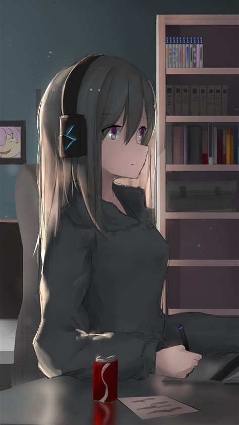 2160x3840 Anime Girl Headphones Working 4k Sony Xperia Xxzz5 Premium