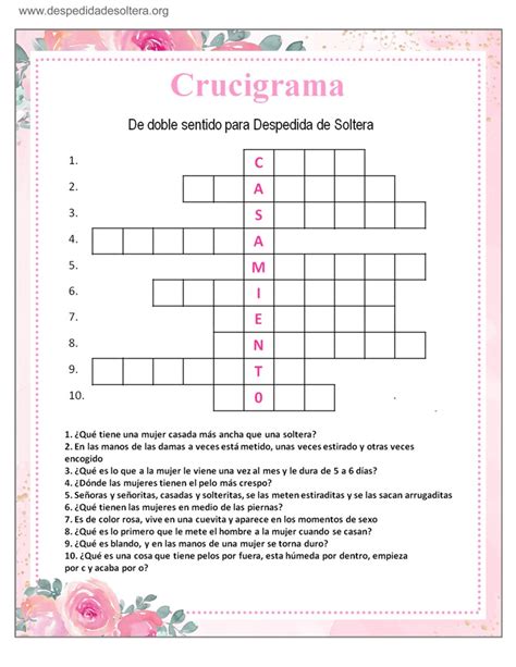 Crucigrama Juegos Para Baby Shower Con Respuestas Crucigramas Images