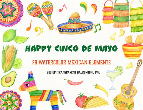 Maybe you would like to learn more about one of these? Watercolor mexican fiesta clipart set. Cinco De Mayo ...