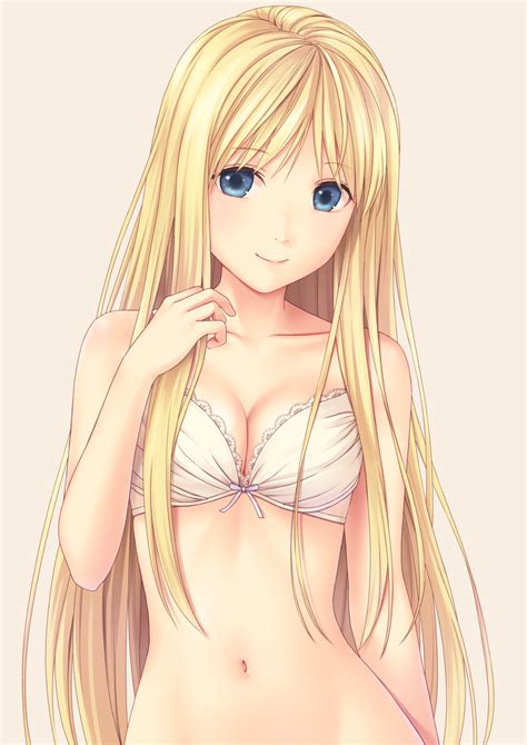 Wallpaper N G Original Characters Blonde Cleavage Blue Eyes