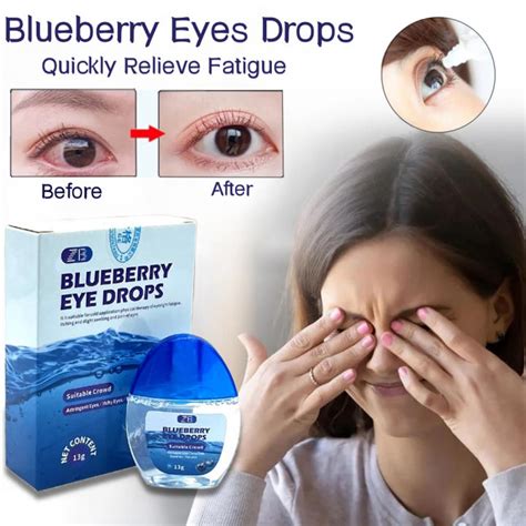 Blueberry Eye Drops Relieves Red Eyes Discomfort Itchy Dry Eyes Sore
