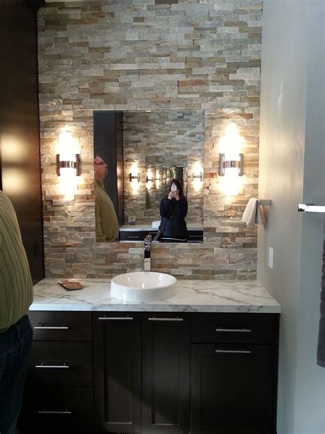 Stone Accent Wall In Bathroom Dining Room Accent Wall Wallpaper Accent