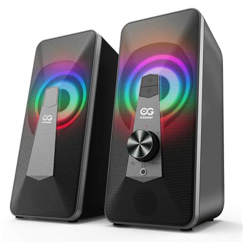 Elegiant Led Computer Speaker 20 Stereo Volume Control Usb Speakers