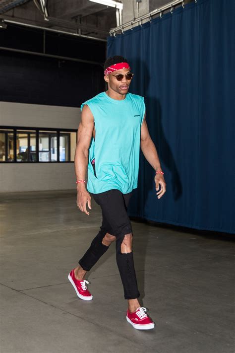 No word or phrase can accurately describe russell westbrook's sartorial style. Every Outfit Russell Westbrook Has Worn During the 2016 ...