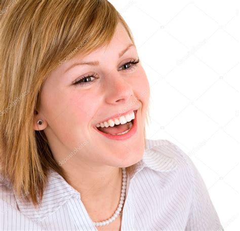 Beautiful Blonde Girl Laughing — Stock Photo © Cybernesco 2394854