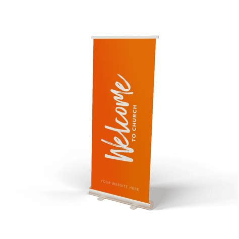 Orange Gradient Welcome To Church Retractable Banners Ministry Printing