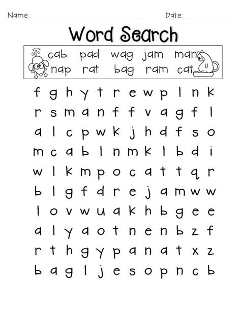 Easy Word Search For Kids Best Coloring Pages For Kids