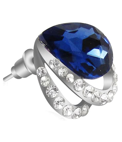 Jewelz Blue American Diamond Stud Earrings Buy Jewelz Blue American