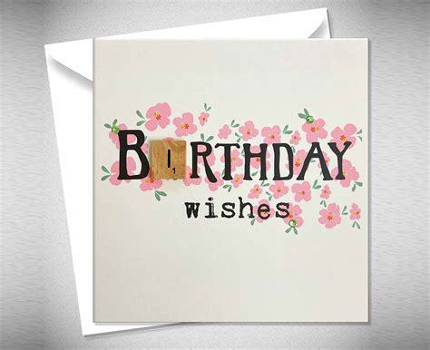 Birthday Wishes Letter Tile Birthday Card The Letter Arty