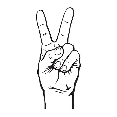 Premium Vector Hand With Two Fingers Up Victory Or Peace Symbol