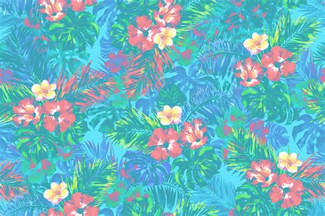 Bright Tropical Floral Pattern Pastel Amazing Color
