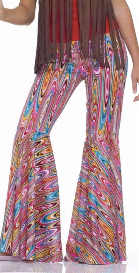 Forum Hippie Go Go 60s 70s Wild Swirl Bell Bottom Pants Halloween