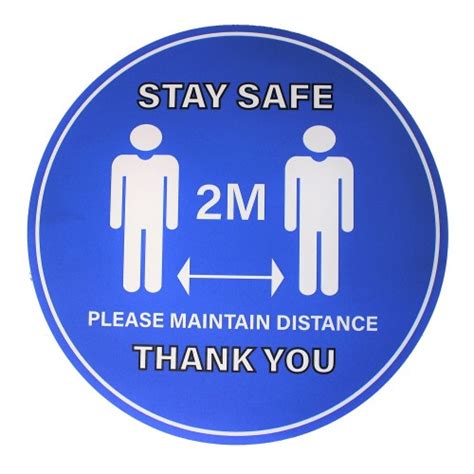 Stay Safe 2m Please Maintain Distance Thank You Premium Floor Marking