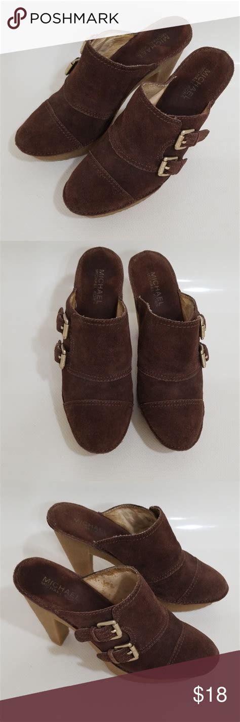 Micheal Kors Suede Mules 8 Brown Suede Mules Micheal Kors Leather Clogs