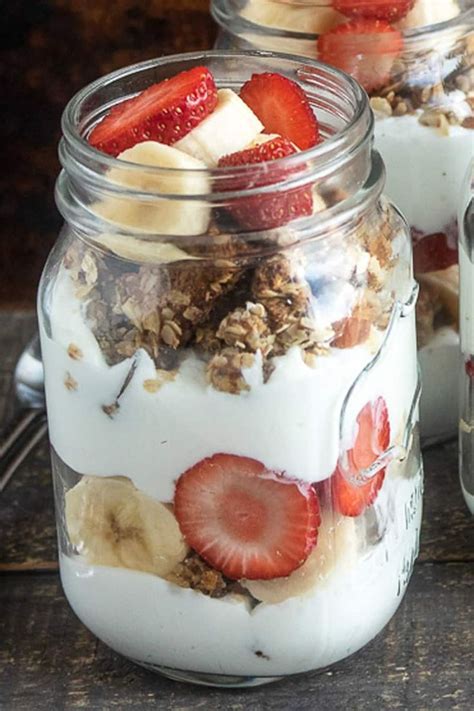 These Strawberry Banana Granola Parfaits Packed With Fresh Fruit Nuts