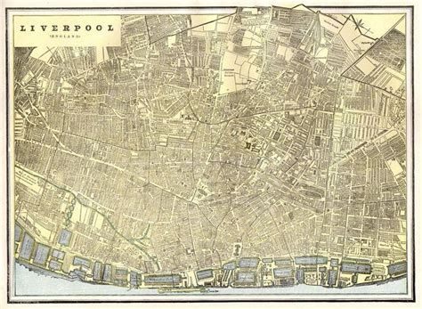 This is the north half of a detailed plan of liverpool published in 1890. 1890 Antique LIVERPOOL Map Vintage Map of Liverpool ...