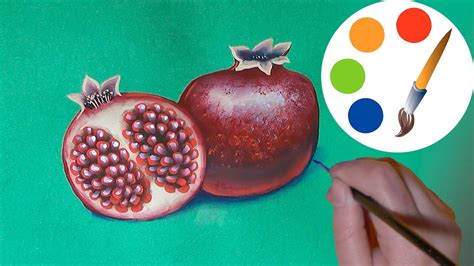 How To Paint The Pomegranate One Stroke Irishkalia Pomegranate One