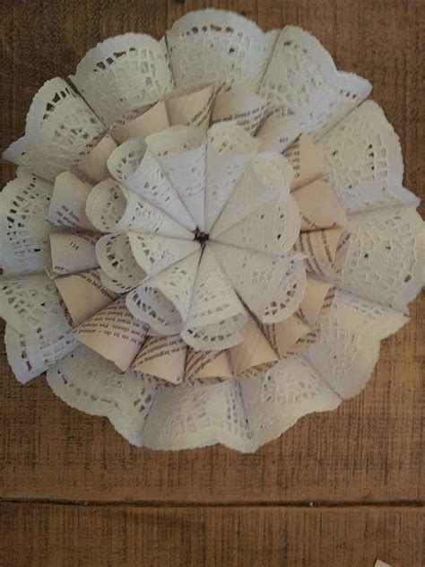 Doily Paper Wreath Book Page Wreath Doilies Crafts Doilies