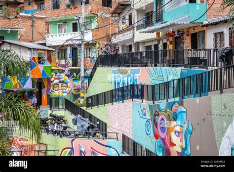 Street Art Mural Graffiti Comuna 13 Medellín Colombia Stock Photo