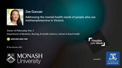 Addressing The Mental Health Needs Of People Who Use Methamphetamine In Victoria