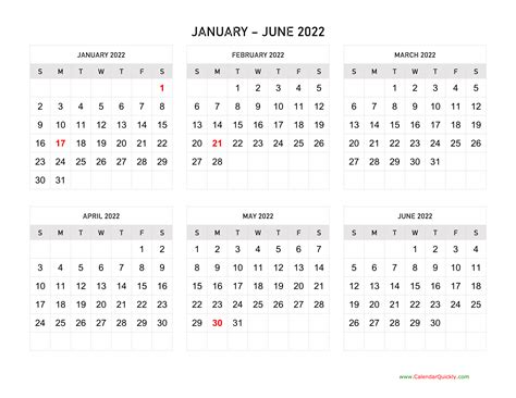 Six Months 2022 Calendar Calendar Quickly