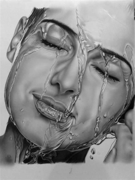 Account Suspended Hyperrealistic Drawing Face Study Portrait Art