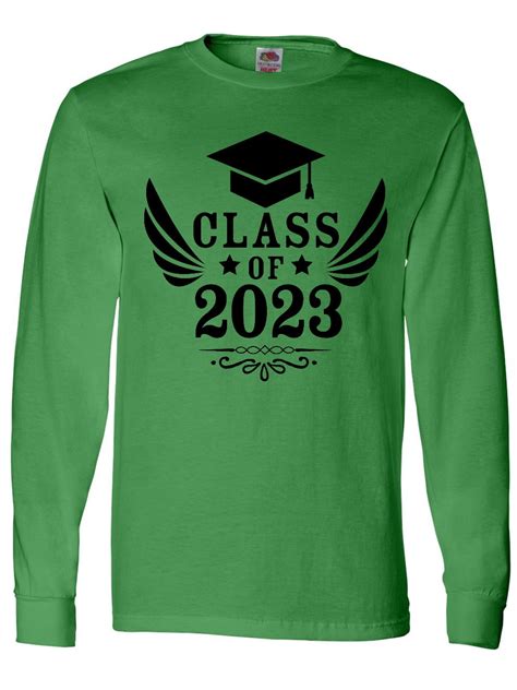 Inktastic Class Of 2023 With Graduation Cap And Wings Long Sleeve T