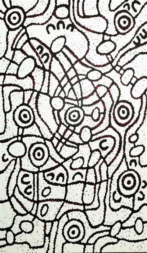 Aboriginal Painting Songlines 220 By Walangari Karntawarra