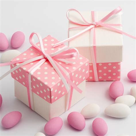 Pink Polka Dot And White Silk Square Box And Lid By Favour Lane