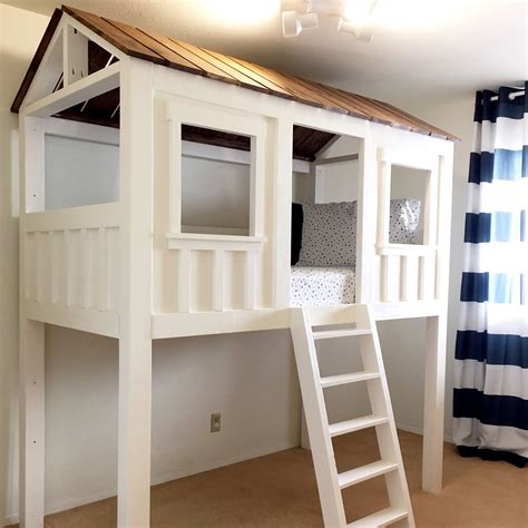 To get started, we cut the four 2x4x8's and four 2x6x8's to 80″ in length. Ana White | Loft Cabin Bed - DIY Projects | Diy loft bed ...