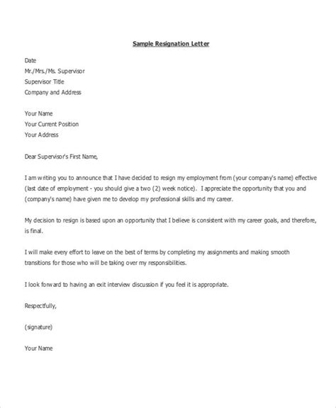 Best Resignation Letter Sample Pdf Sample Resignation Letter