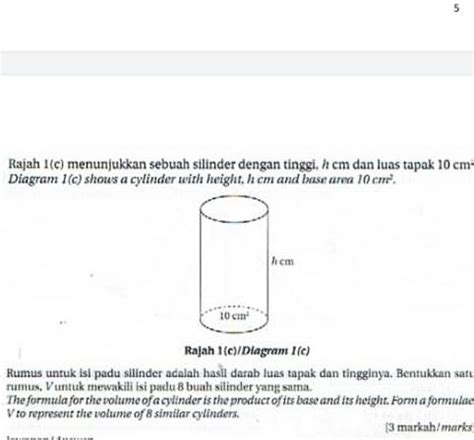 Rumus Isipadu Silinder Rumus Volume Dan Luas Permukaan Tabung Atau