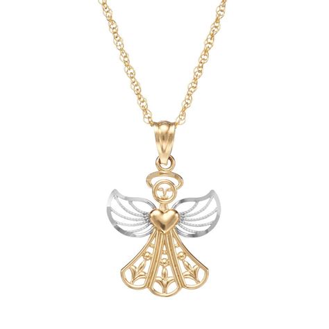 10k Gold Angel Pendant Necklace Angel Pendant Angel Pendant Necklace