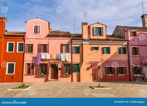 Multi Colored Houses Burano Island Venice Italy Stock Photo Image