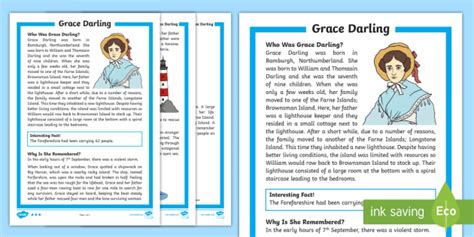 grace darling differentiated fact file teacher made
