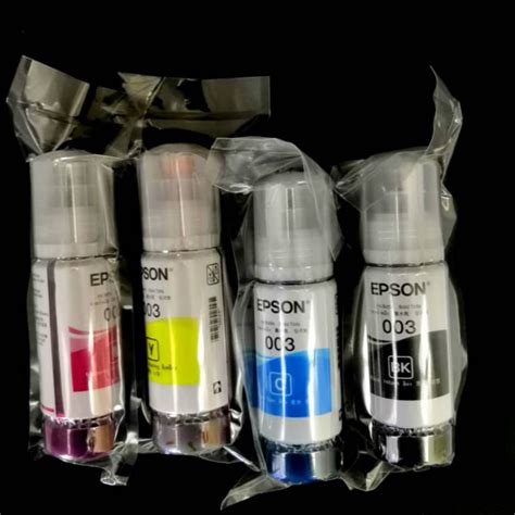 Original Epson 003 Ink Bottle Cmyk 1 Set Bulk Pack L3110 L3150 Shopee