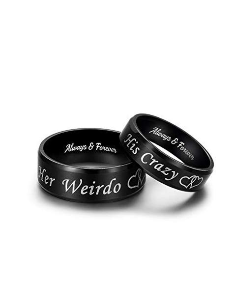 Buy Lavumo His Crazy Her Weirdo Heart Rings For Couples Always And