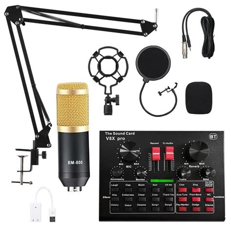 Bm800 Condenser Microphone Pro Audio Studio Sound Recording Kit