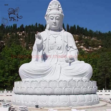Blve Stone Buddhist Sculpture Garden Kuan Yin Budda Statues Marble