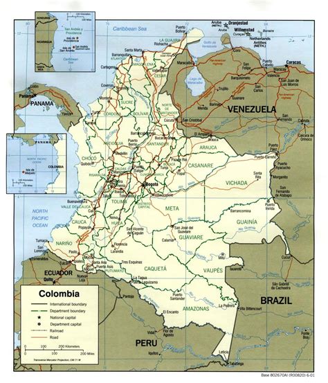 Karten Von Kolumbien Karten Von Kolumbien Zum Herunterladen Und Drucken