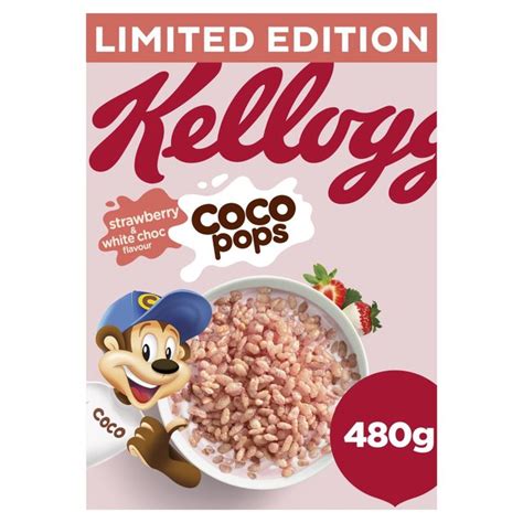 【楽天市場】kelloggs Strawberry And White Chocolate Coco Pops 480g ケロッグ ストロベリー