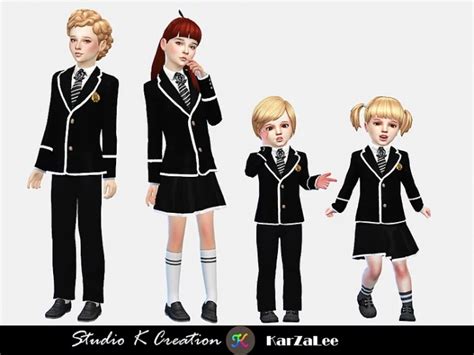 Blazer Tie Uniform Set For Childtoddler At Studio K Creation Sims 4