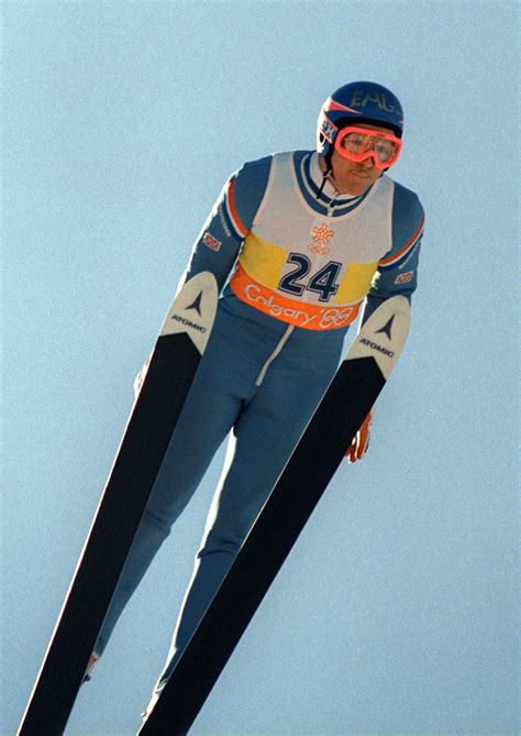 British skier eddie edwards, aka eddie the eagle, during the 1988 winter olympics in calgary, alberta, canada, 22nd february 1988. Alan Hubbard: It's snow joke - 30 years on Eddie the Eagle ...