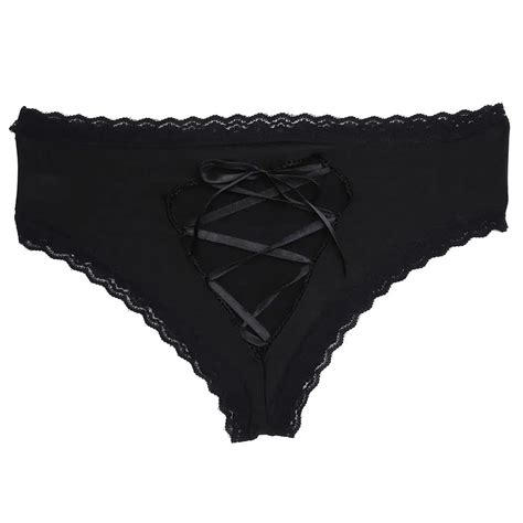 Sexy Lingerie Underwear Women Panties Briefs Hollow Out Heart Shape Women Thong Floral Hem Sexy