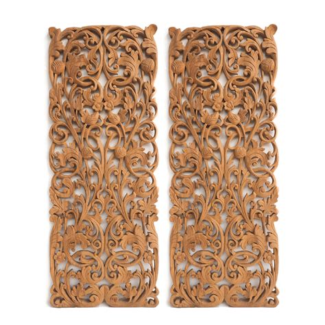 Check out these 25 wood walls sure to inspire! Buy Pair of Wall Art Panel Wood Carving Sculpture Online