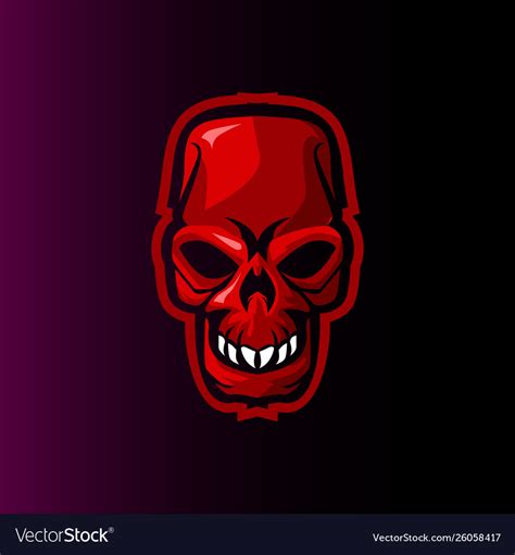 Skull Evil Gaming Mascot Or E Sports Logo Vector Image