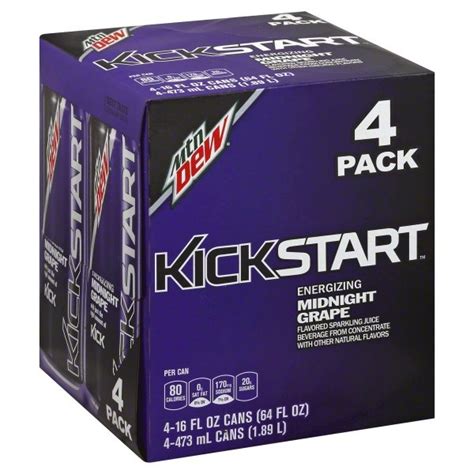 Mountain Dew Kickstart Energizing Midnight Grape Sparkling Juice Drink