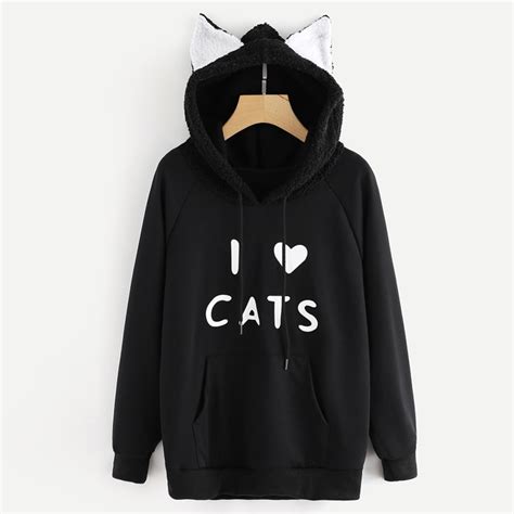 Get the best deals on anime hoodies for men. Black Kawaii Anime Sweatshirt Women's Cute Cat Ears Long ...