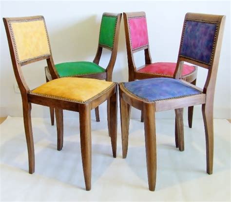 Chaises en bois et tissus colorés  Ségolène Lenormand  Chaises bois