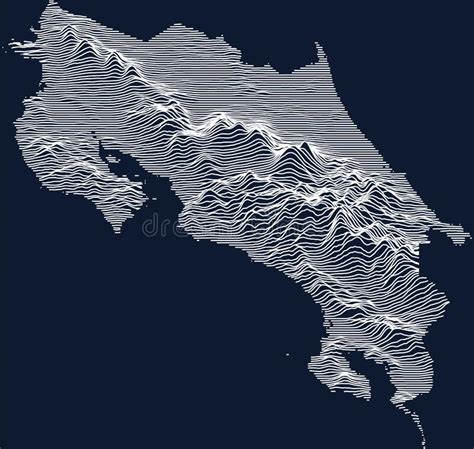 Mapa Topográfico De Costa Rica Ilustración del Vector Ilustración de